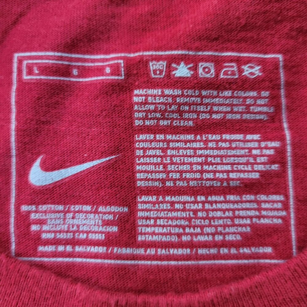 Nike Long Sleeve Shirt Mens L Red Y2K Property Of Nike Athletic Dept - Picture 6 of 11